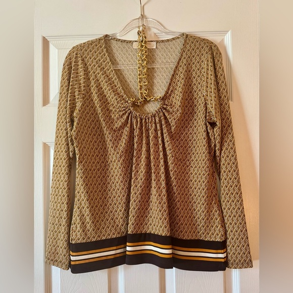 Michael Kors Woman L Knit Tunic Top Gold Chain. - Picture 1 of 3